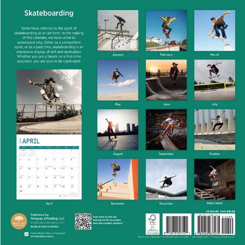 Skateboarding 2023 Calendar